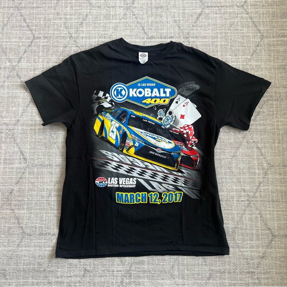 Las Vegas Nevada Kobalt 400 Motor Speedway Men’s Black Graphic Tee Shirt